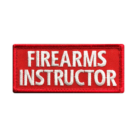 Firearms Instructor Patch (Embroidered Hook) (Red/White)