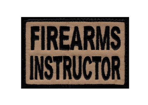 Firearms Instructor Patch (Embroidered Hook) (Black/Tan)