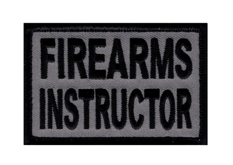 Firearms Instructor Patch (Embroidered Hook) (Black/Grey)