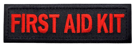 First Aid Kit Embroidered Patch [3.5 X 1.0 -Hook Fastener Backing - FP7]