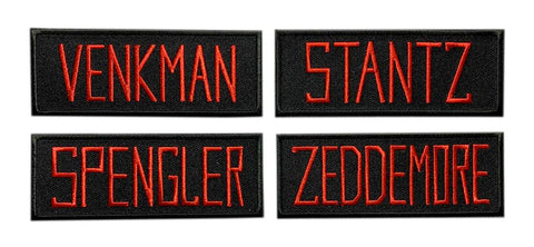 Lot of Ghostbusters Name Tags Venkman,Spengler,Stantz Patch [4pc Set - Iron on sew on]