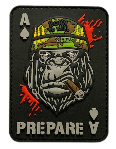 Ape Victory Ace Spade Dead Card Prepare Patch (PVC“Hook® brand” Fastener -AP5)