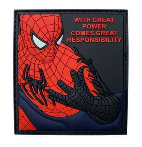 Great Power Comes Great Responsibility Spider Man Patch (3D-PVC Rubber 3.0 inch)