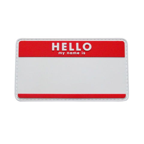 Hello My Name Is Blank Patch (PVC) Red