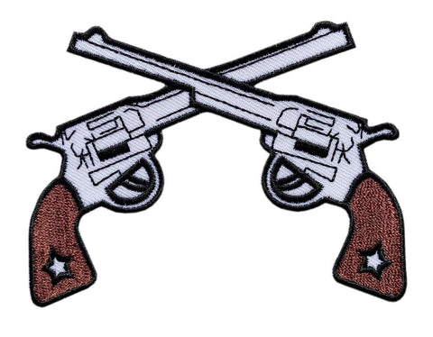 Miltacusa Cross Guns Embroidered Iron on Sew on Patch (4.0 inch -GP2)