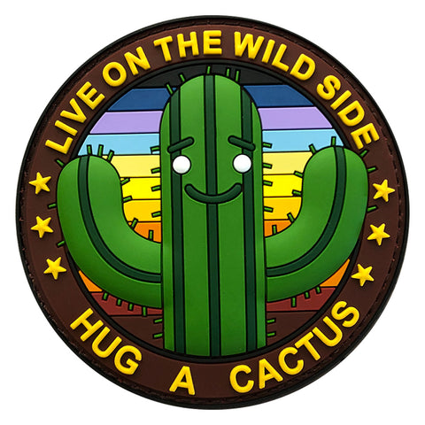 Live On The Wild Side Hug A Cactus Patch (PVC)