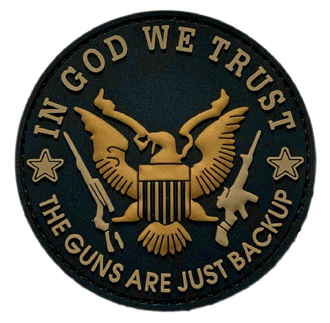 in GOD We Trust 2nd Amendment Eagle Guns Patch [PVC Rubber -"Hook Brand" Fastener -PG5]