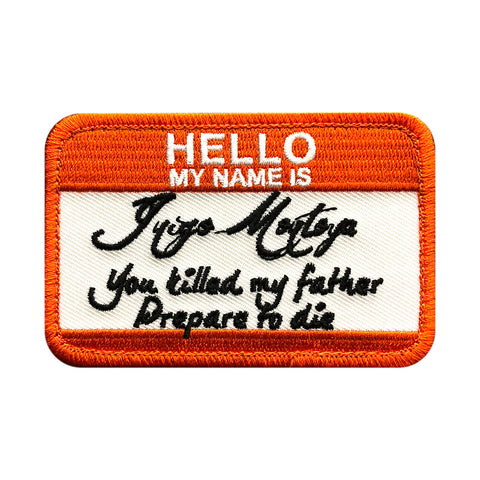 Hello My Name is Inigo Montoya Patch (Embroidered Hook) (Orange)