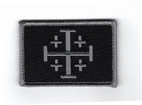 Jerusalem Cross Patch (Embroidered Hook) Black Grey