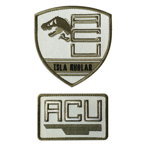 Isla Nublar Jurassic World ACU Gen Asset Containment Unit 2pc Patch Bundle (Embroidered Hook)