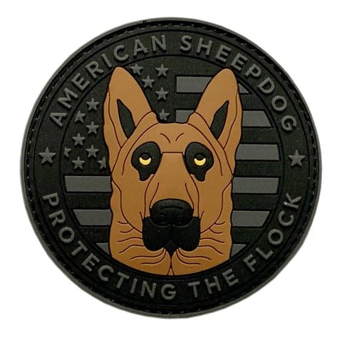 American Sheepdog K-9 USA Flag Protecting The Flock Patch [3-D PVC Rubber-D6]
