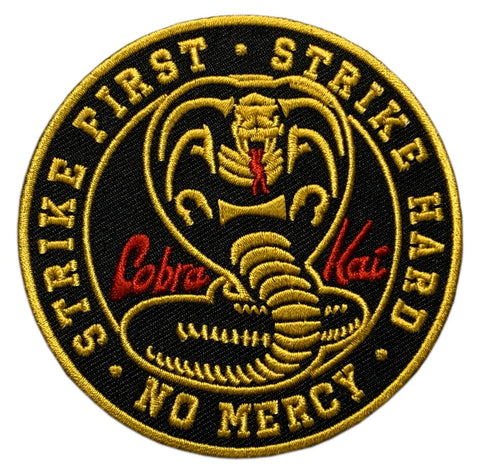 Cobra Kai No Mercy Strike First Strike Hard Patch [Iron on Sew on-3.5 inch-KP-5]