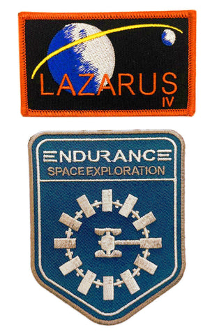 Lazarus Space Mission Interstellar Movie Space Exploration Endurance Patch [2PC Bundle - Iron on Sew on -E1,L4]