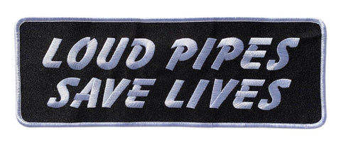 Loud Pipes Save Lives Lower Back Jacket Vest Patch [10.0 x 3.5 inch - Iron on Sew on]