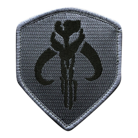 Grey Mandalorian Bounty Hunter Boba Fett Shield Patch