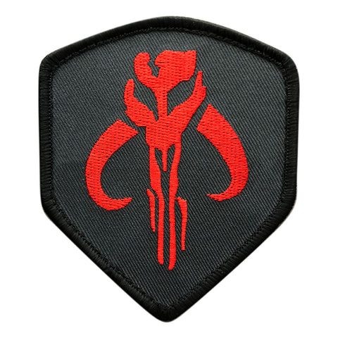 Red Black Mandalorian Bounty Hunter Boba Fett Shield Patch