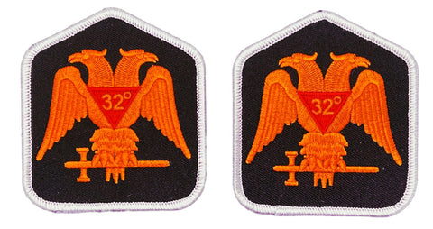 Masonic Scottish Rite 32nd Degree Embroidered Patch [2PC Bundle - Iron on Sew on -PM12]