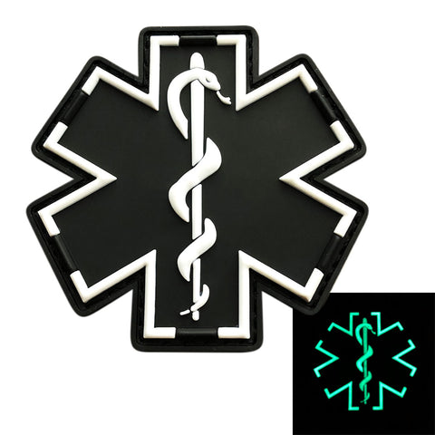 EMT Medic Patch (PVC) (Glow in the Dark) (Black)