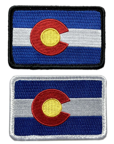 Colorado State Flag Embroidered Patch [2PC Bundle - Hook Fastener Backing - CF8,PCO2]