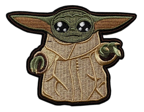 Baby Child Yoda Mandalorian Embroidered Patch (3.5 inch - Iron on Sew on - BY40)