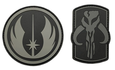 Boba Fett Mandalorian Bounty Hunter Jedi Order Patch [2PC - 3D-PVC Rubber-“Hook Brand” Fastener -MB10,54]