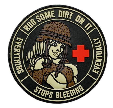 Pinup Girl Combat Medic,Paramedic,EMS,EMT Rub Some Dirt Path [3D-PVC -PG5]