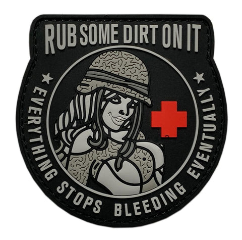 Pinup Girl Combat Medic,Paramedic,EMS,EMT Rub Some Dirt Path [3D-PVC -PG6]