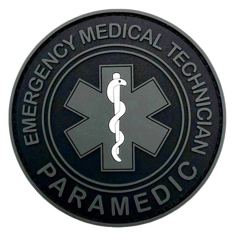 EMT Paramedic Emergency Medical Technician Patch [PVC Rubber - 3.0 inch -"Hook Brand" Fastener -EM2]