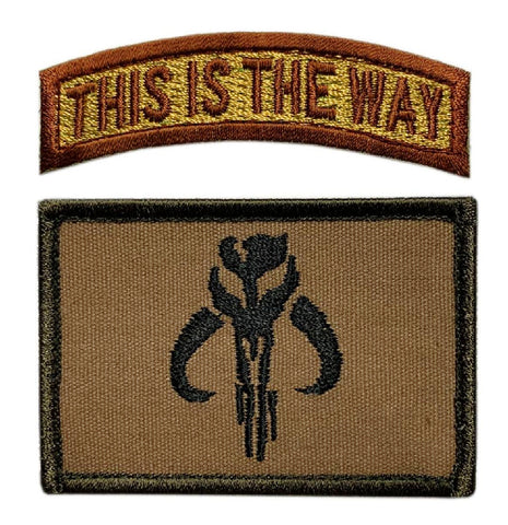 This is The Way Mandalorian Patch [2PC Bundle -"Hook Brand" Fastener -BP7,MS2]