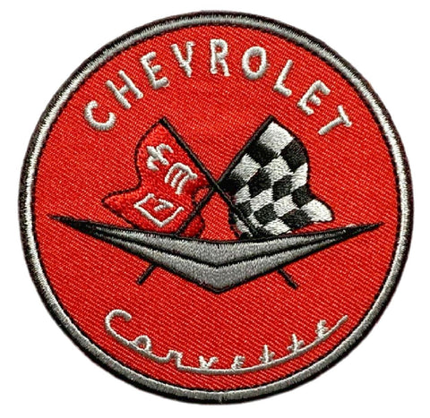 Corvette Racing Checker Flags Sports Cars Patch (Iron on Sew on - C5)