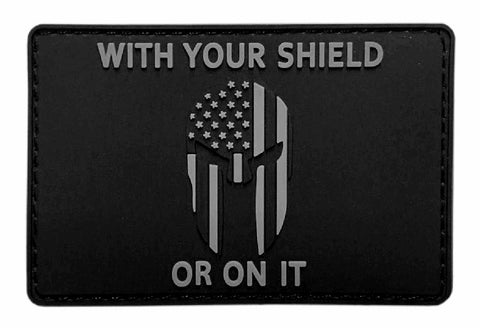 Molon Labe Spartan with Your Shield OR ON IT Patch [PVC Rubber-“Hook Brand” Fastener -SP-6]