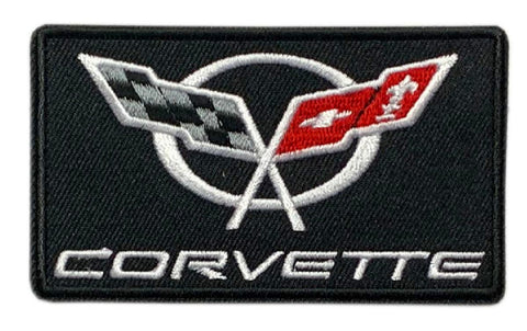 Corvette Racing Checker Flags Sports Cars Patch [3.5 X 2.0 -Iron on Sew on -C6]