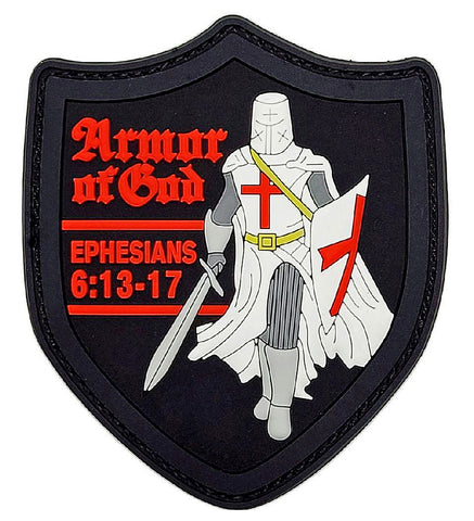 Armor Of God Shield Morale Patch [3.0 X 2.5 - PVC Rubber -“Hook Brand” Fastener -AG8]