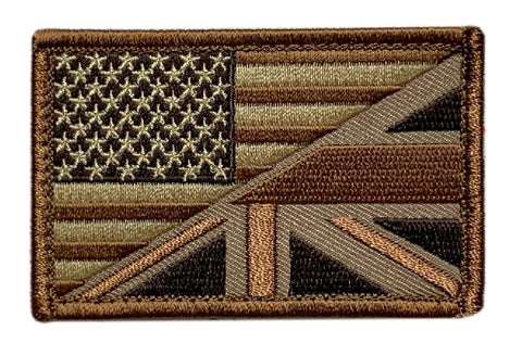 USA/UK Flag Subdued British USA Flag Hook Fastener Patch (MTB1)