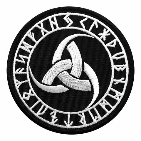 Triple Horn of Odin Viking Norse 3.5 inch Patch [“Hook Brand” Fastener-TH-5]