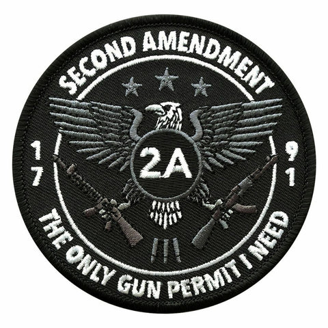 2nd Amendment 1791 USA Constitution Gun Permit Patch [Iron on Sew on -3.0 inch-MG8]