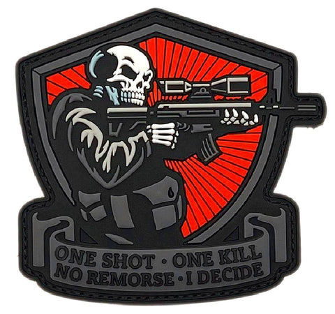 One Shot One Kill Sniper Patch [3D PVC Rubber -Hook Fastener Backing -SV1]