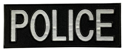 Reflective Police Front Panel Patch ["Hook Brand" Fastener -8.0 X 3.0 inch -RP2]