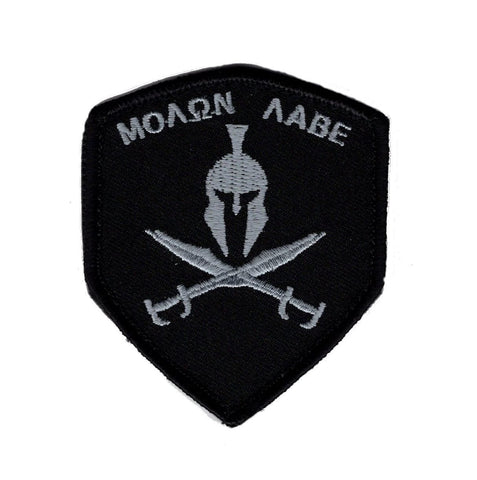 Molon Labe Spartan Patch (Embroidered Hook) Black