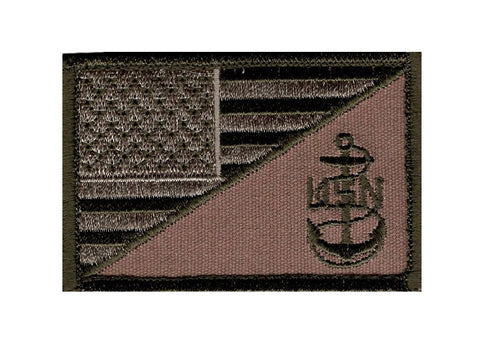 American Flag / Navy Anchor Patch (Embroidered Hook)
