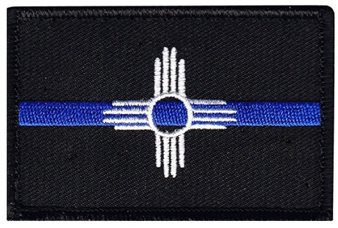New Mexico State Flag Thin Blue Line Patch (Embroidered Hook)