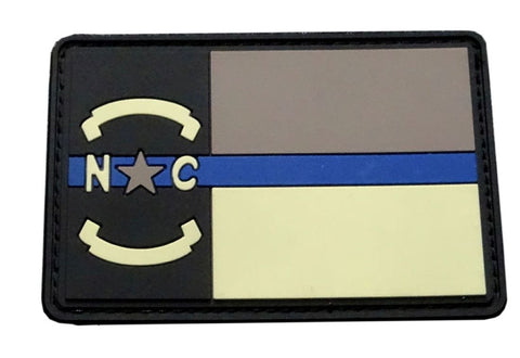 North Carolina State Flag Thin Blue Line Patch (PVC)
