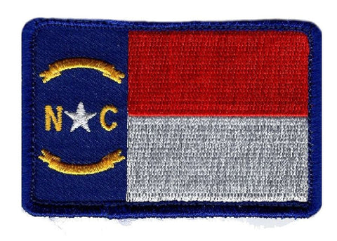 North Carolina State Flag Patch (Embroidered Hook)