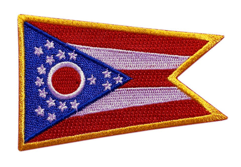 Ohio State Flag Embroidered Patch [Iron on Sew on - 3.0 X 2.0 - OH9]
