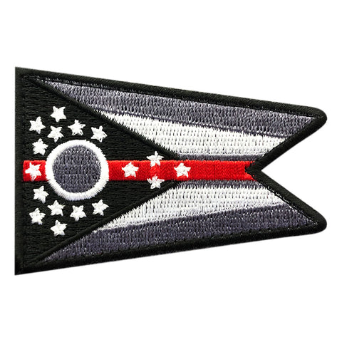 Ohio State Flag Thin Red Line Patch