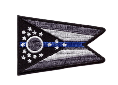 Ohio State Flag Thin Blue Line Patch