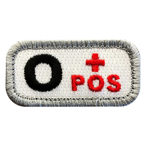 White Blood Type O+ Positive Patch