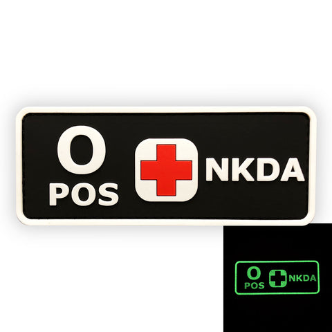 Blood Type O+ Positive NKDA Patch (PVC) (Glow)