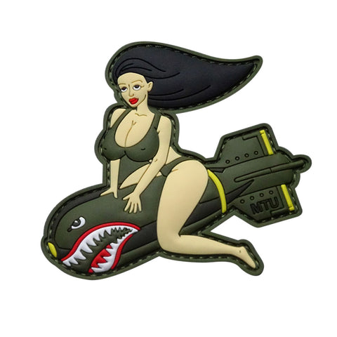 Pin Up Girl on WW2 Style Bomb Patch (PVC)