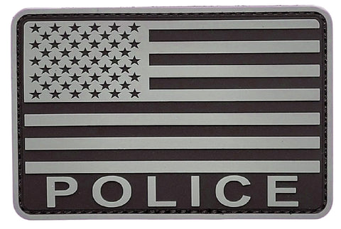 USA American Flag Police Patch [3.0 X 2.0 - PVC Rubber- “Hook Brand” Fastener-PL5]